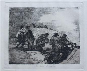 FRANCISCO JOSÉ DE GOYA Group of 7 etchings with aquatint from Los Desastres de la Guerra.